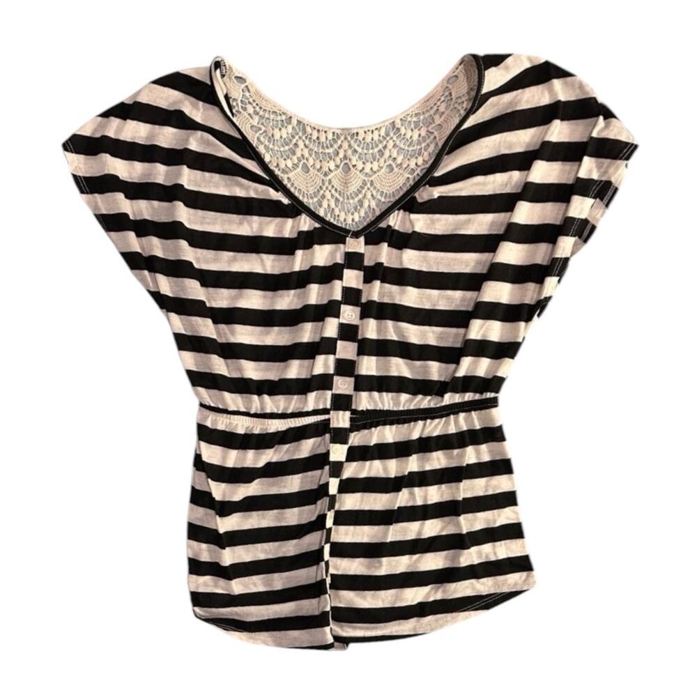 No Boundaries Black and White Striped Top